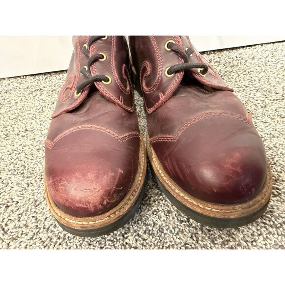 john fluevog mens 7th heaven 6 eyelet derby swirl boots Sz 9 - Picture 3 of 7